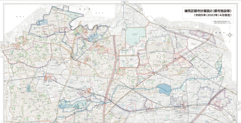 図：令和5年4月時点の練馬区都市計画図