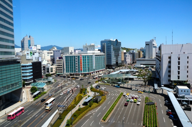 静岡市街地の遠景写真